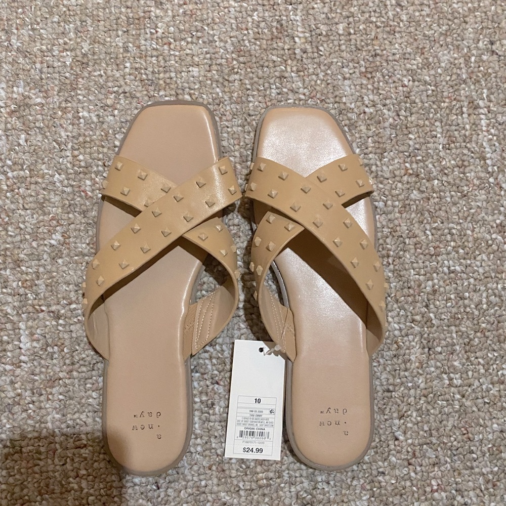 Stud slip on sandal